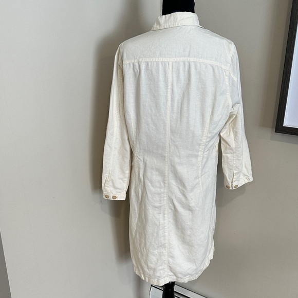 *VINEYARD VINES* Cream Long Sleeve Button-Down Dress Size Large - Picture 6 of 9